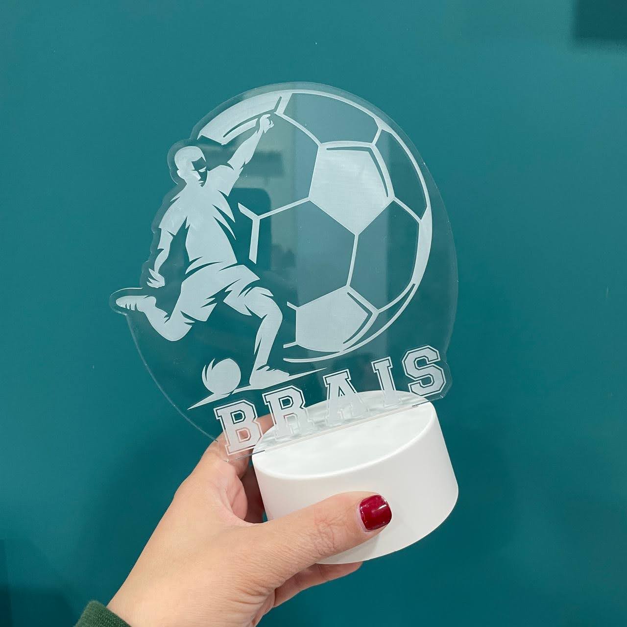 Lámpara LED RGB Personalizada – Balón y Futbolista