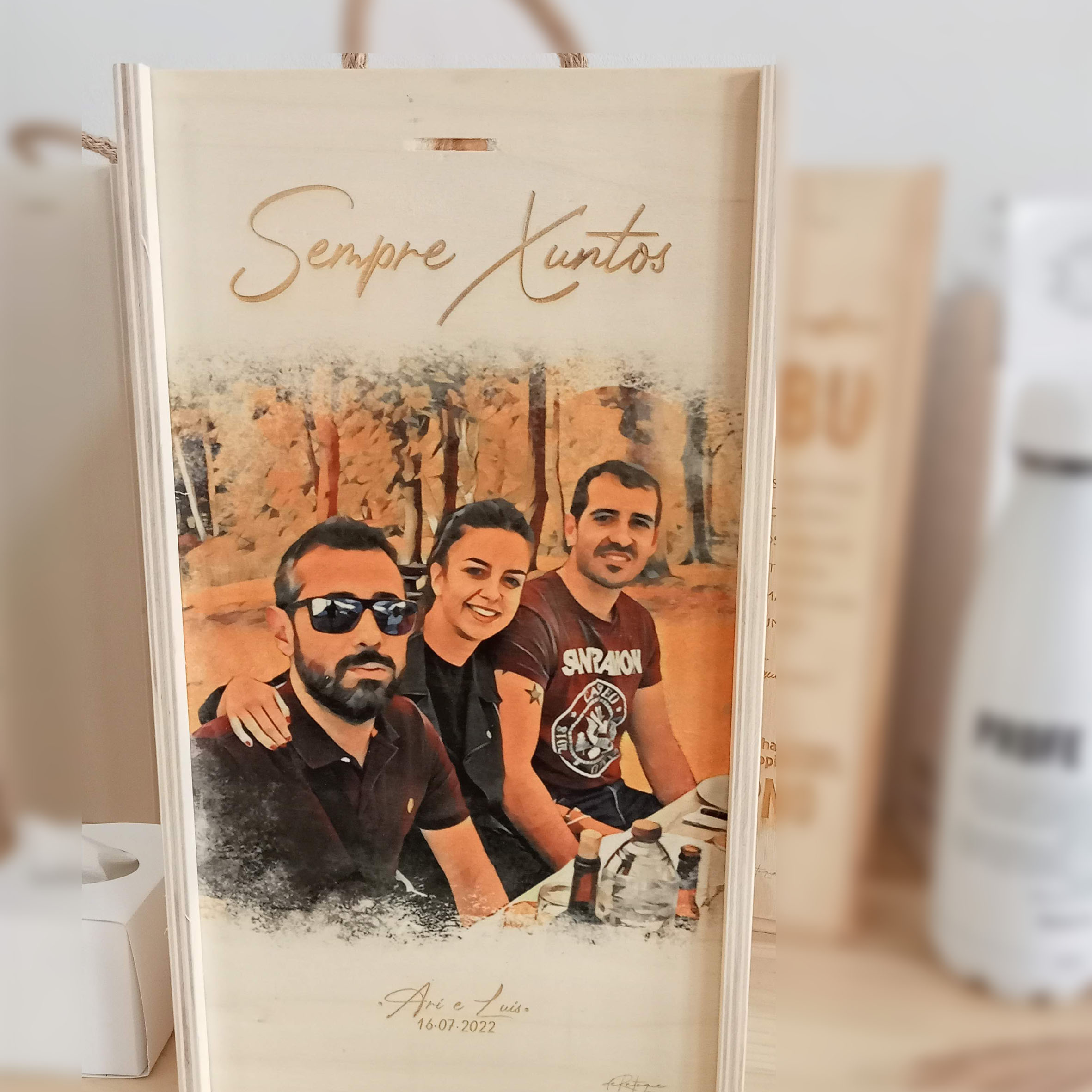 Caja Vino Doble con Foto