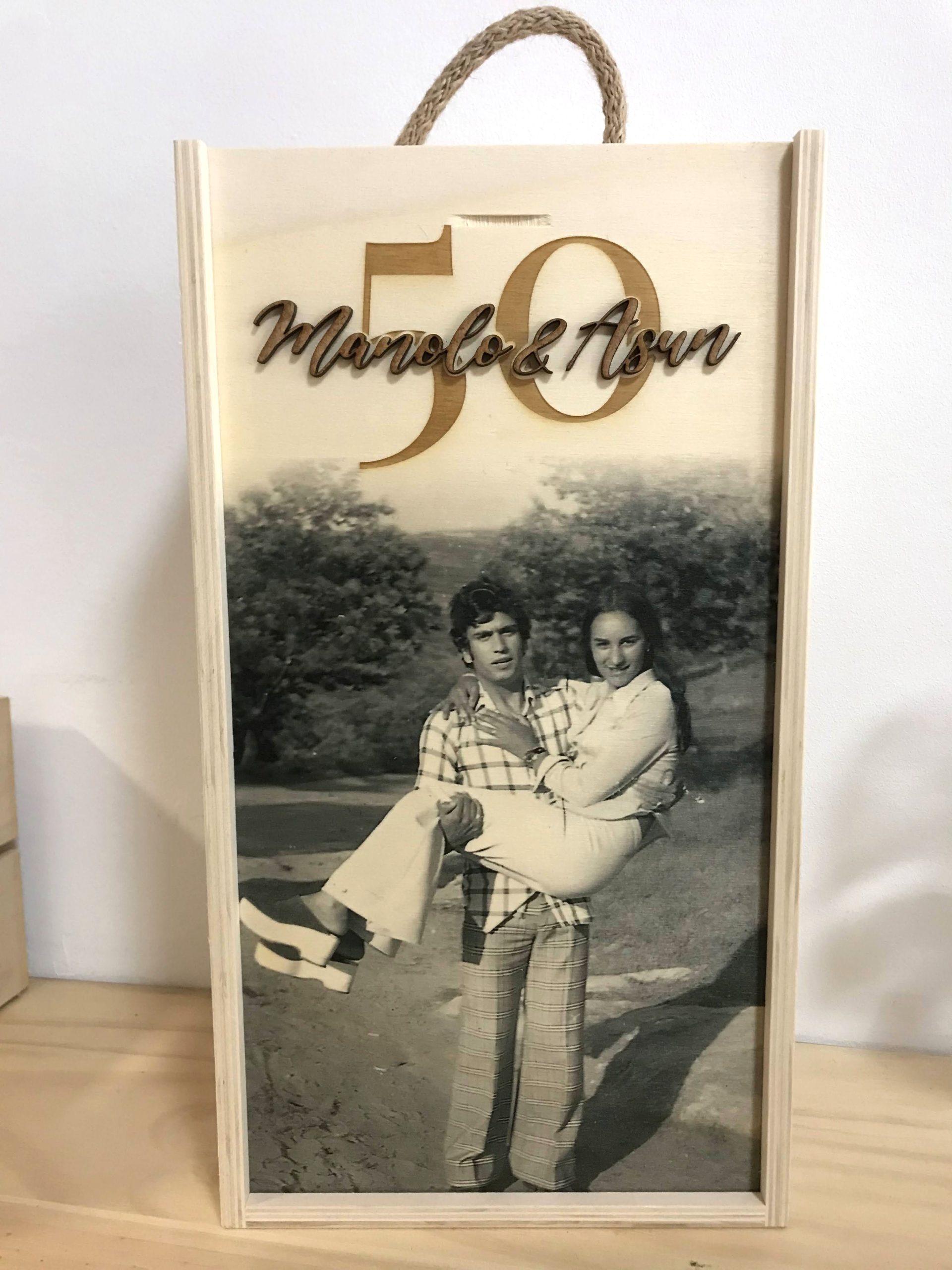 Caja Vino Doble con Foto