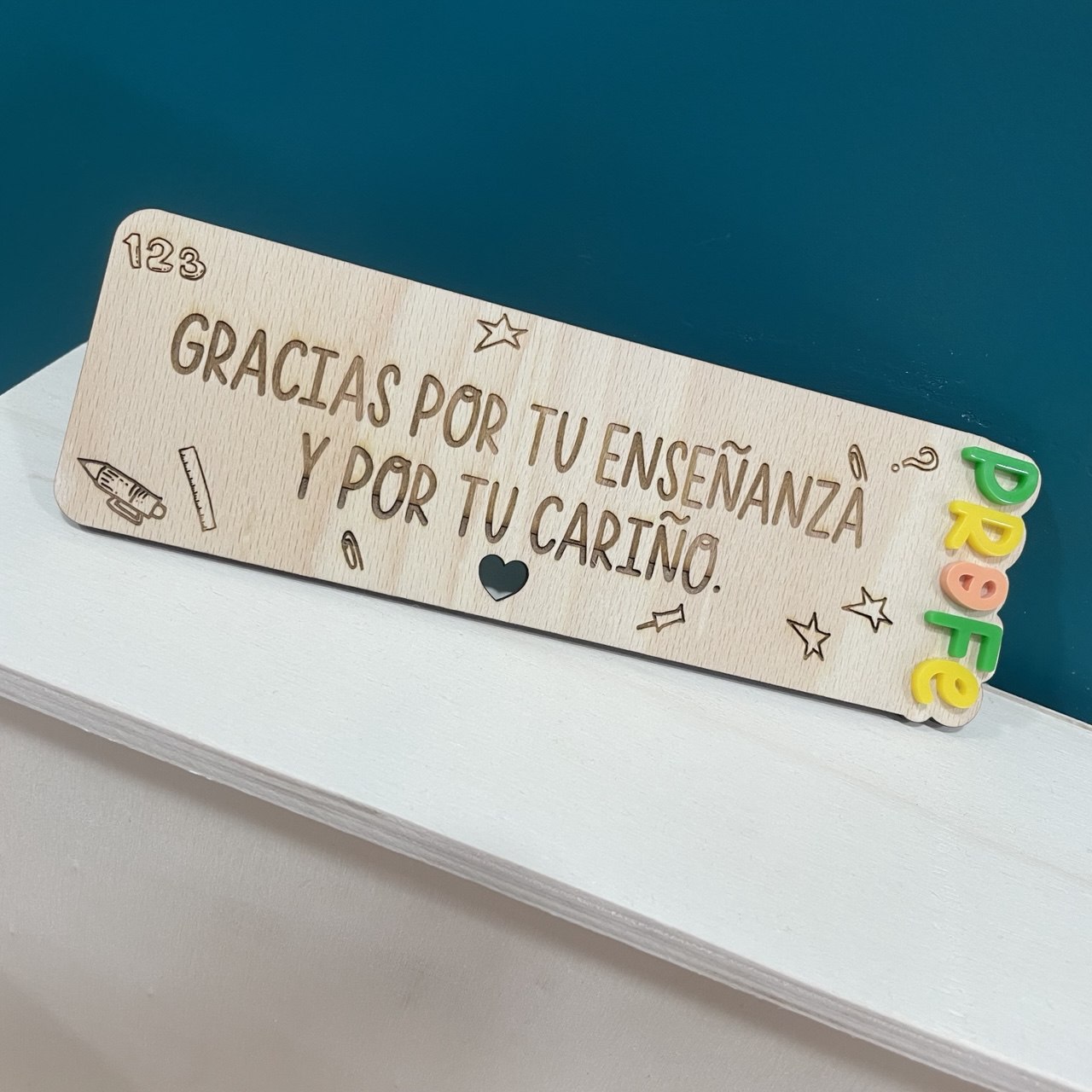 Marcapáginas Personalizado “Profe” en Metacrilato